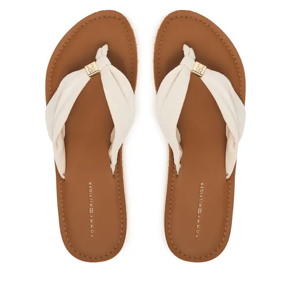 Tommy Hilfiger Japanke Tommy Hilfiger Th Ltr Footbed Summer Sandal FW0FW09194 Écru