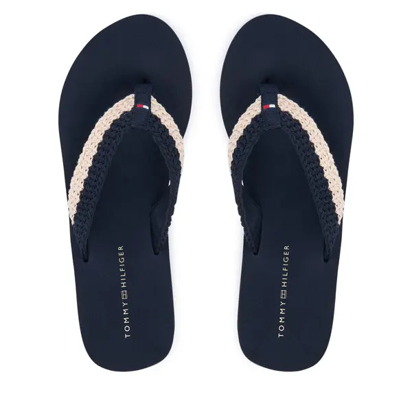 Tommy Hilfiger Japanke Tommy Hilfiger Th Wedge Crochet Summer Sandal FW0FW09420 Tamnoplava
