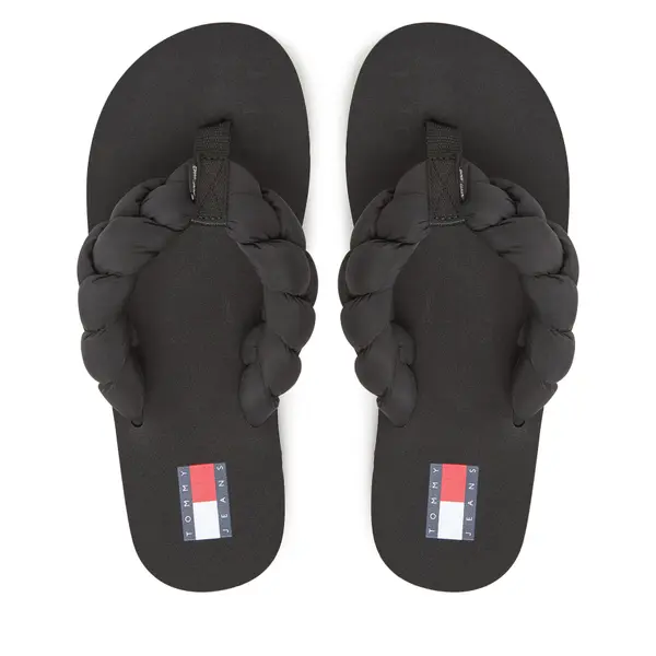 Tommy Jeans Japanke Tommy Jeans Braided Thong Beach Sandal EN0EN02877 Crna