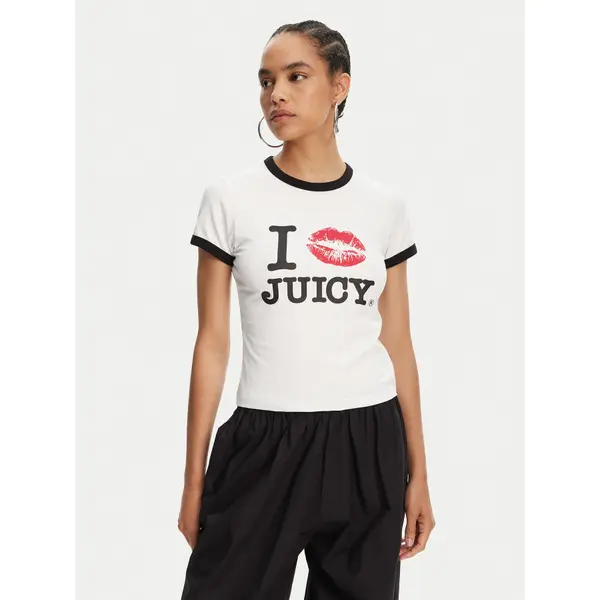 Juicy Couture Juicy Couture T-shirt I Kiss JCWCT125318 Bijela Slim Fit