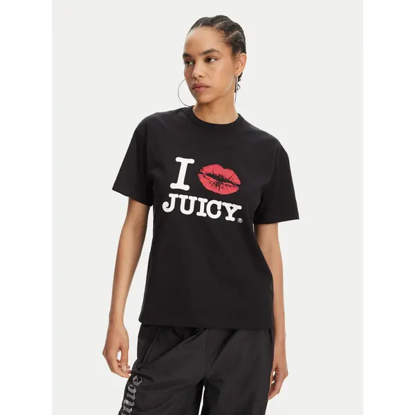 Juicy Couture Juicy Couture T-shirt I Kiss JCWCT125348 Crna Oversize