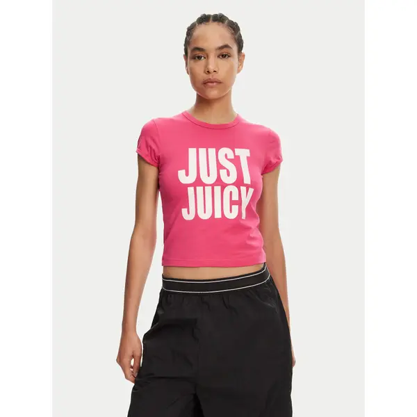 Juicy Couture Juicy Couture T-shirt Just Juicy JCGCT125040 Ružičasta Slim Fit