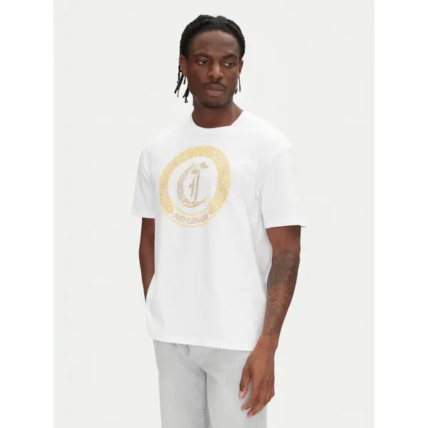 Just Cavalli Just Cavalli T-shirt 78OAHE22 Bijela Regular Fit
