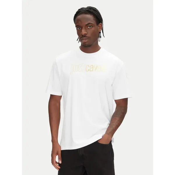 Just Cavalli Just Cavalli T-shirt 78OAHT16 Bijela Regular Fit
