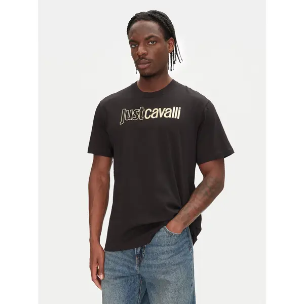 Just Cavalli Just Cavalli T-shirt 78OAHT16 Crna Regular Fit