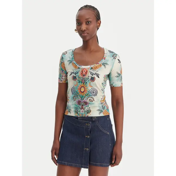 Just Cavalli Just Cavalli T-shirt 80PAHE02 CJ112 Šarena Slim Fit