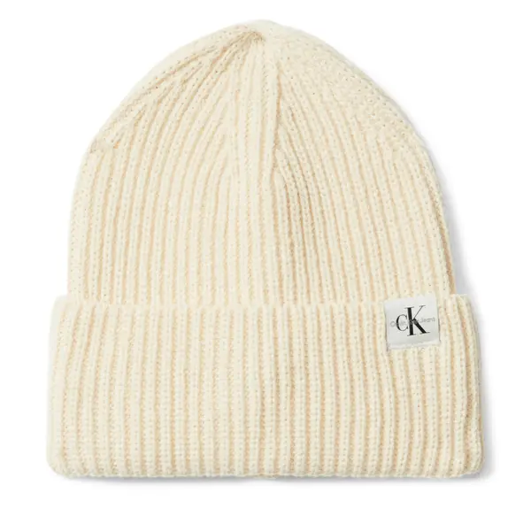 Calvin Klein Jeans Kapa Calvin Klein Jeans Monogram Rib Beanie IU0IU00440 Écru