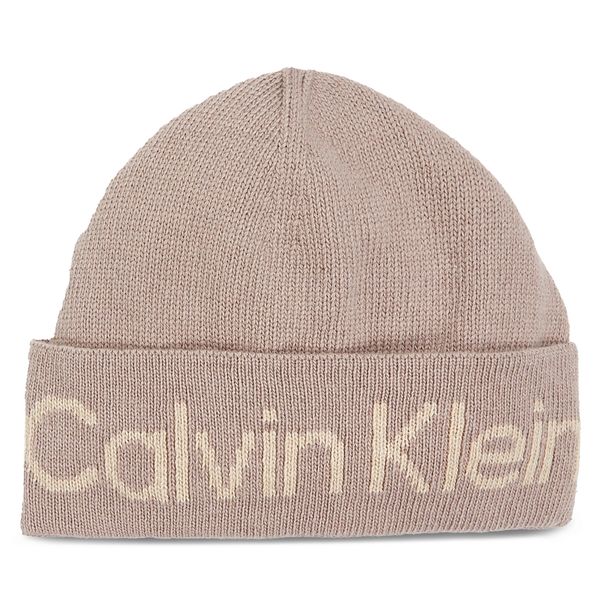 Calvin Klein Kapa Calvin Klein Logo Reverso Tonal Beanie K60K611151 Doeskin PBP