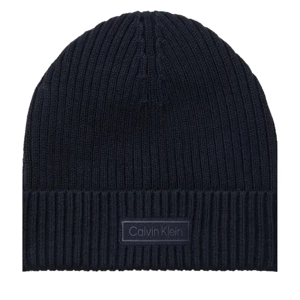 Calvin Klein Kapa Calvin Klein Patch Chunky Rib Cotton Beanie LV04D8053G Tamnoplava
