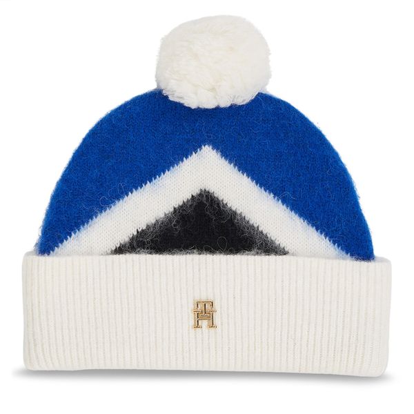 Tommy Hilfiger Kapa Tommy Hilfiger Th Evening Pompom Beanie Argyle AW0AW15305 Blue Argyle 0GZ