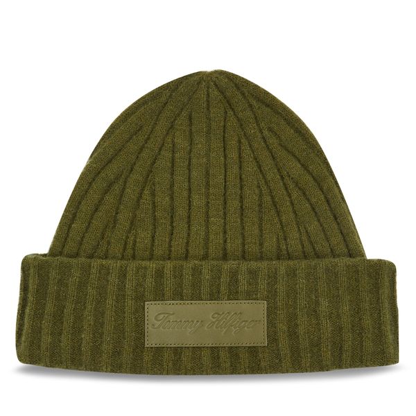 Tommy Hilfiger Kapa Tommy Hilfiger Tommy Twist Beanie AW0AW15325 Putting Green MS2
