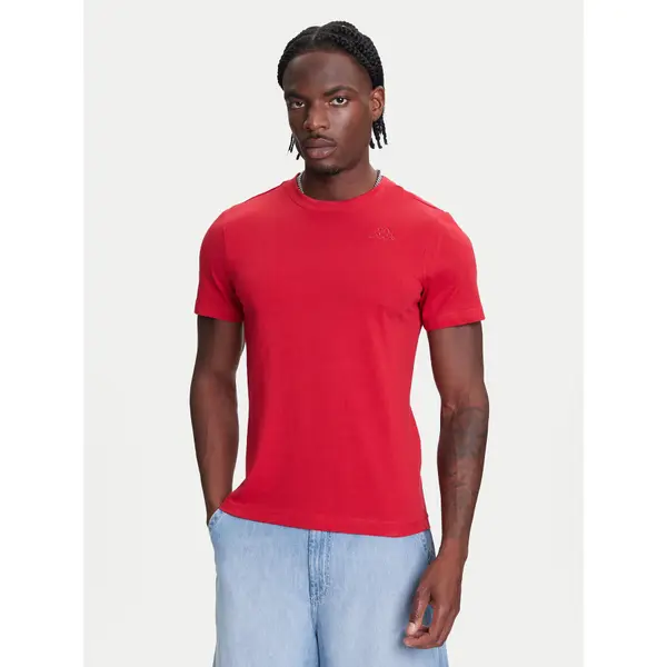 Kappa Kappa T-shirt Logo Korpo Cafers 304J150 Svijetlo crvena Slim Fit