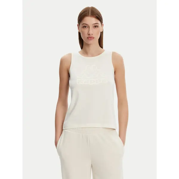 Kappa Kappa Top Logo Gria 382129W Écru Regular Fit