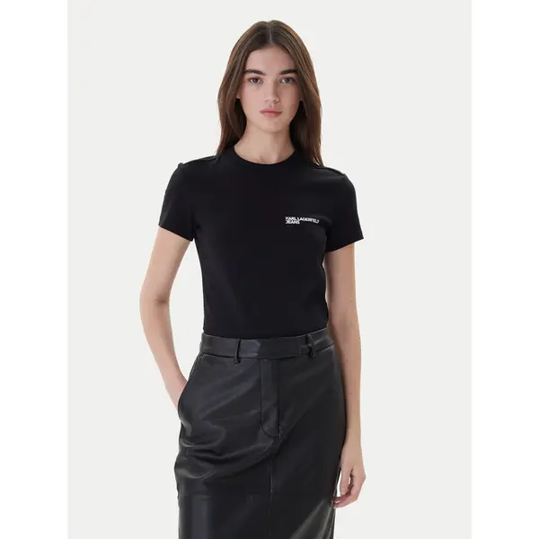 Karl Lagerfeld Jeans Karl Lagerfeld Jeans T-shirt A1W17004 Crna Slim Fit