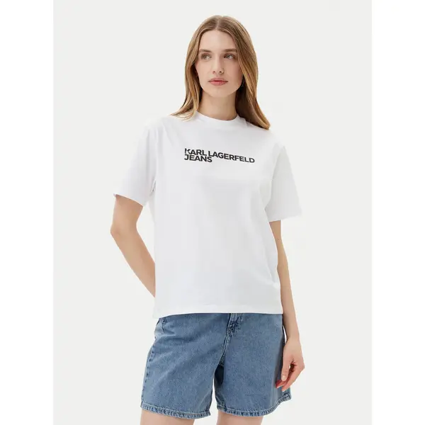 Karl Lagerfeld Jeans Karl Lagerfeld Jeans T-shirt A1W17005 Bijela Relaxed Fit