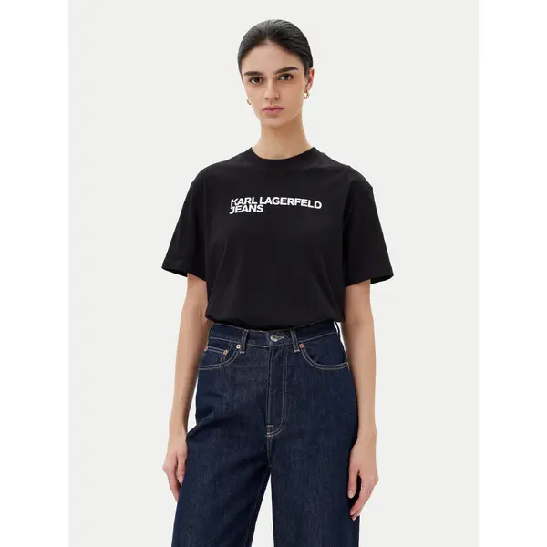 Karl Lagerfeld Jeans Karl Lagerfeld Jeans T-shirt A1W17005 Crna Relaxed Fit