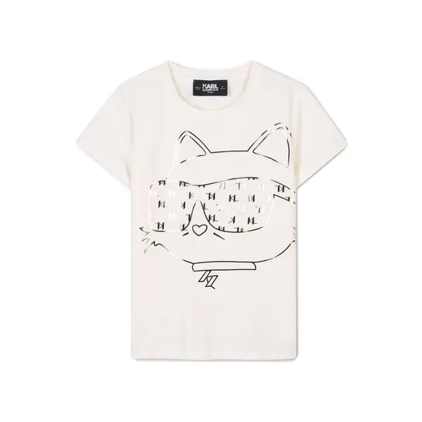 Karl Lagerfeld Kids Karl Lagerfeld Kids T-shirt Z30447 S Écru Regular Fit