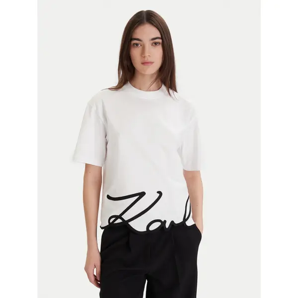 Karl Lagerfeld KARL LAGERFELD T-shirt A1W17013 Bijela Regular Fit