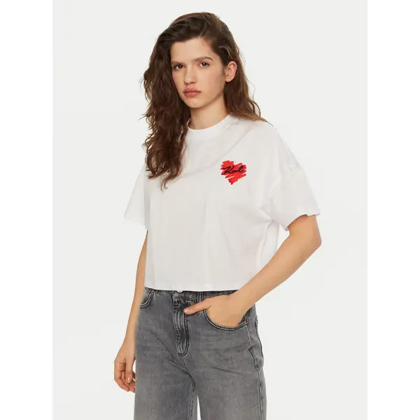 Karl Lagerfeld KARL LAGERFELD T-shirt A1W17074 Bijela Regular Fit