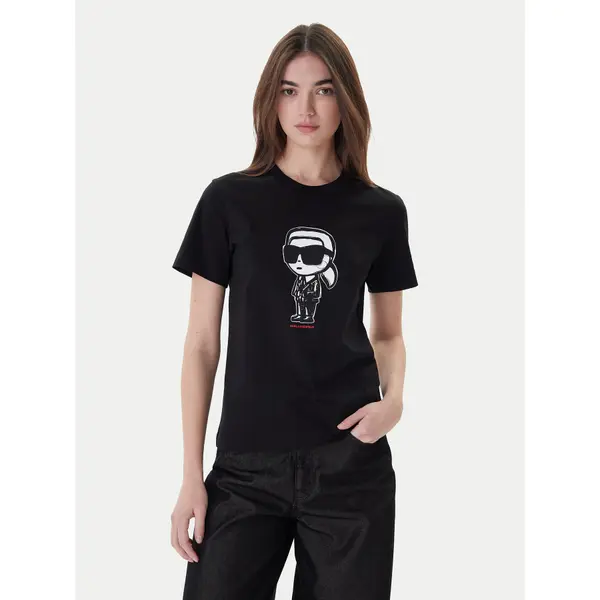 Karl Lagerfeld KARL LAGERFELD T-shirt A1W17126 Crna Regular Fit