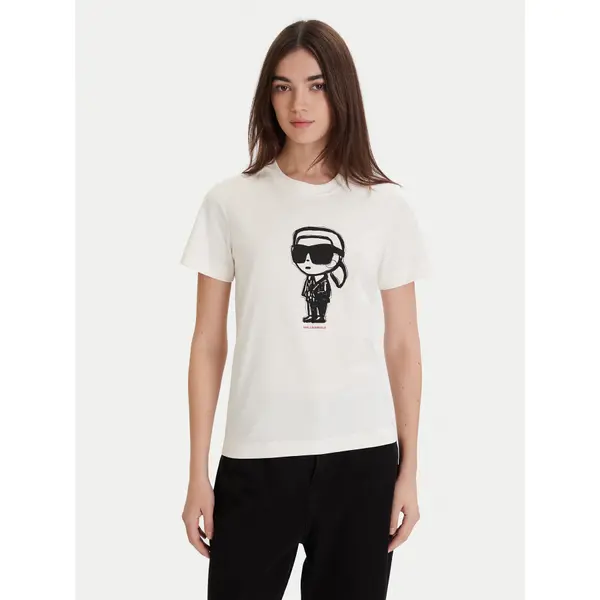 Karl Lagerfeld KARL LAGERFELD T-shirt A1W17126 Écru Regular Fit