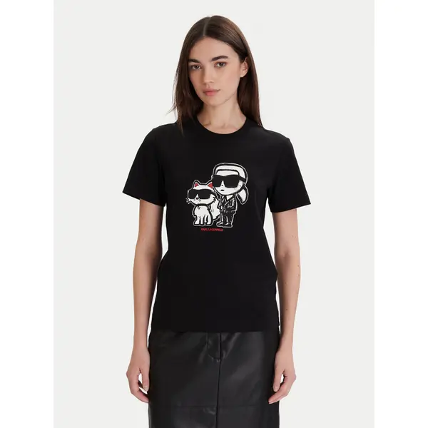 Karl Lagerfeld KARL LAGERFELD T-shirt A1W17129 Crna Regular Fit