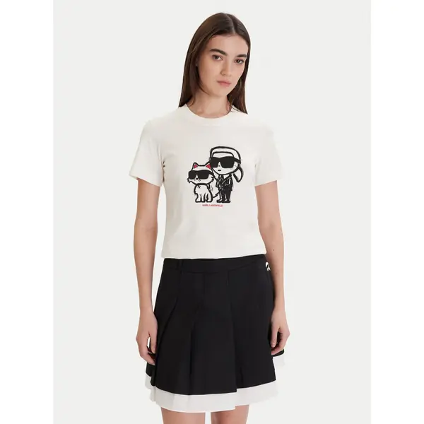 Karl Lagerfeld KARL LAGERFELD T-shirt A1W17129 Écru Regular Fit