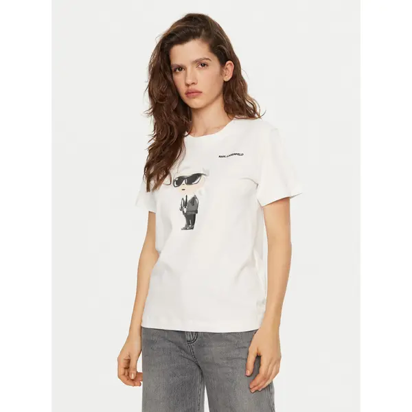 Karl Lagerfeld KARL LAGERFELD T-shirt A1W17130 Bijela Regular Fit