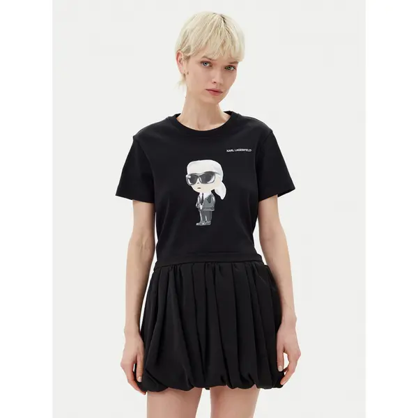 Karl Lagerfeld KARL LAGERFELD T-shirt A1W17130 Crna Regular Fit