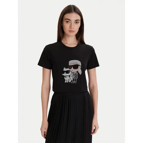 Karl Lagerfeld KARL LAGERFELD T-shirt A1W17131 Crna Regular Fit