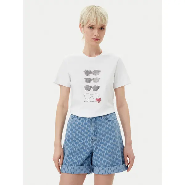 Karl Lagerfeld KARL LAGERFELD T-shirt A2W17103 Bijela Regular Fit