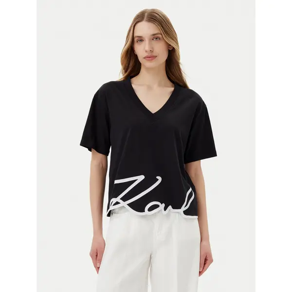 Karl Lagerfeld KARL LAGERFELD T-shirt A2W17104 Crna Relaxed Fit