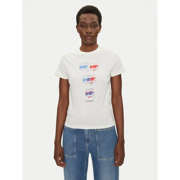 Karl Lagerfeld KARL LAGERFELD T-shirt A2W17112 Écru Regular Fit