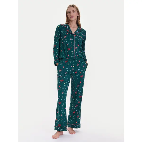 Kate Spade Kate Spade Pidžama KSI82765F Zelena Relaxed Fit