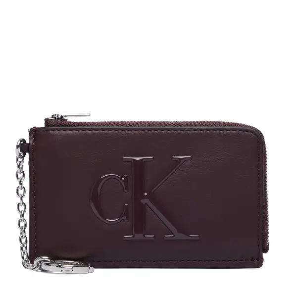 Calvin Klein Kutija za ključeve Calvin Klein Bold Ck L Zip Cardcase LV04F1280G Tamnocrvena