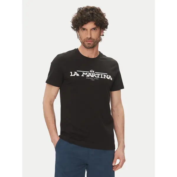 LA MARTINA La Martina T-shirt Aguer MAR304 JS206 Crna Regular Fit