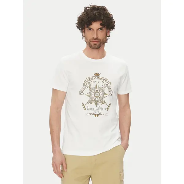 LA MARTINA La Martina T-shirt Aloysius MARG30 JS206 Bijela Regular Fit