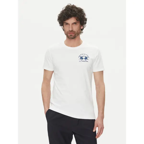 LA MARTINA La Martina T-shirt Vernie MAR009 JS206 Bijela Regular Fit
