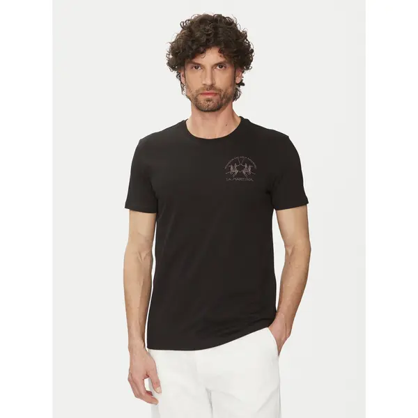 LA MARTINA La Martina T-shirt Vernie MAR009 JS206 Crna Regular Fit