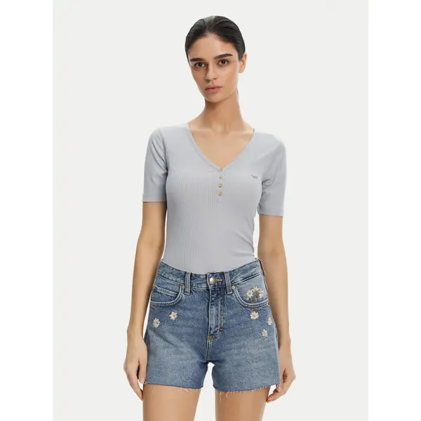 Lee Lee T-shirt Henley 112363830 Svijetloplava Slim Fit