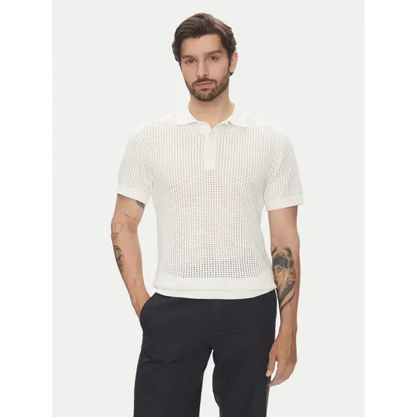 lindbergh Lindbergh Polo 30-804126 Écru Relaxed Fit