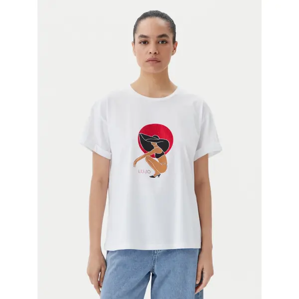 Liu Jo Beachwear Liu Jo Beachwear T-shirt q-roa-35173 Bijela Regular Fit