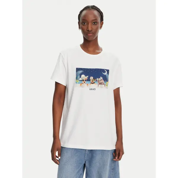 Liu Jo Liu Jo T-shirt WA5260 JS003 M9445 Bijela Regular Fit