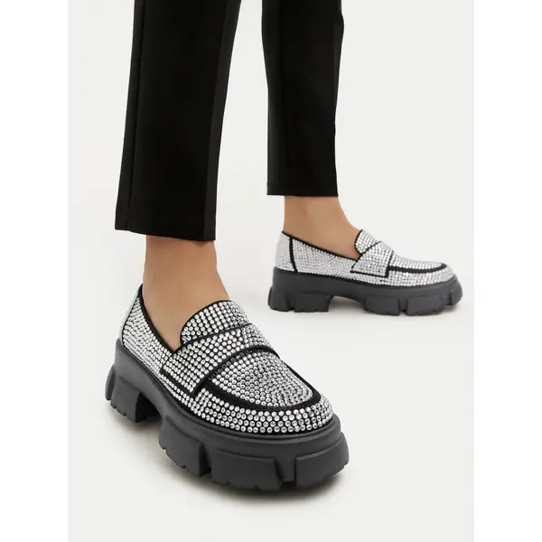 Steve Madden Loaferice Steve Madden Trifecta_R SM11003506 Srebrna