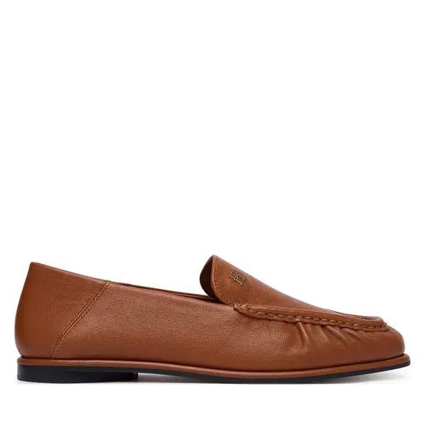 Tommy Hilfiger Loaferice Tommy Hilfiger Leather Ruched Toe Loafers FW0FW09250 Smeđa