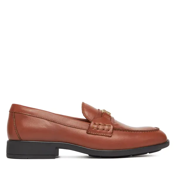 Tommy Hilfiger Loaferice Tommy Hilfiger Th Logo Leather Loafer FW0FW08705 Smeđa