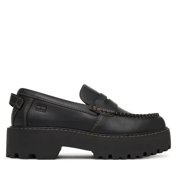 Tommy Jeans Loaferice Tommy Jeans Archive '01 Loafer Leather EN0EN03005 Crna