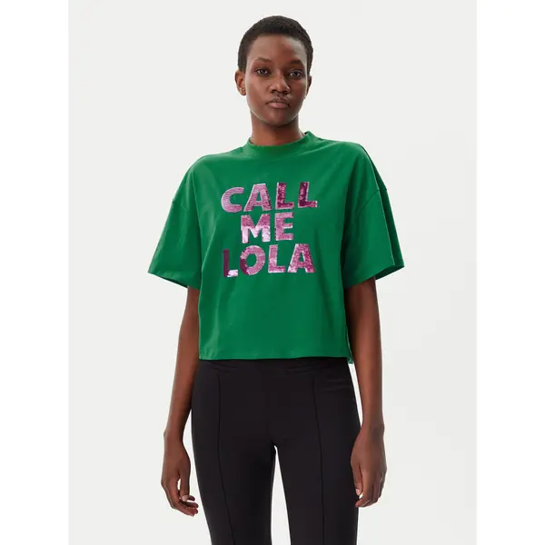 LOLA CASADEMUNT LOLA CASADEMUNT T-shirt LS2515054 Zelena Relaxed Fit