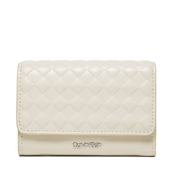 Calvin Klein Mali ženski novčanik Calvin Klein Calvin Mini Quilt Small Trifold K60K611896 Dk Ecru PC4