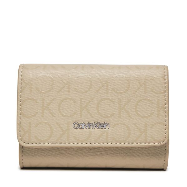 Calvin Klein Mali ženski novčanik Calvin Klein Ck Must Small Trifold_Epi Mono K60K611931 Stoney Beige Epi Mono PEA